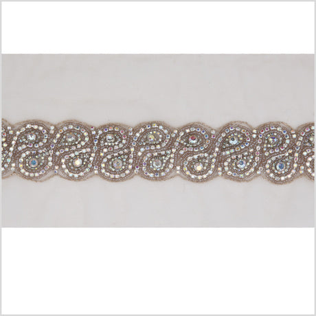 1.5" Iridescent Rhinestone Beaded Trim