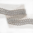 Gray Fancy Beaded Rhinestone Trim - 2"