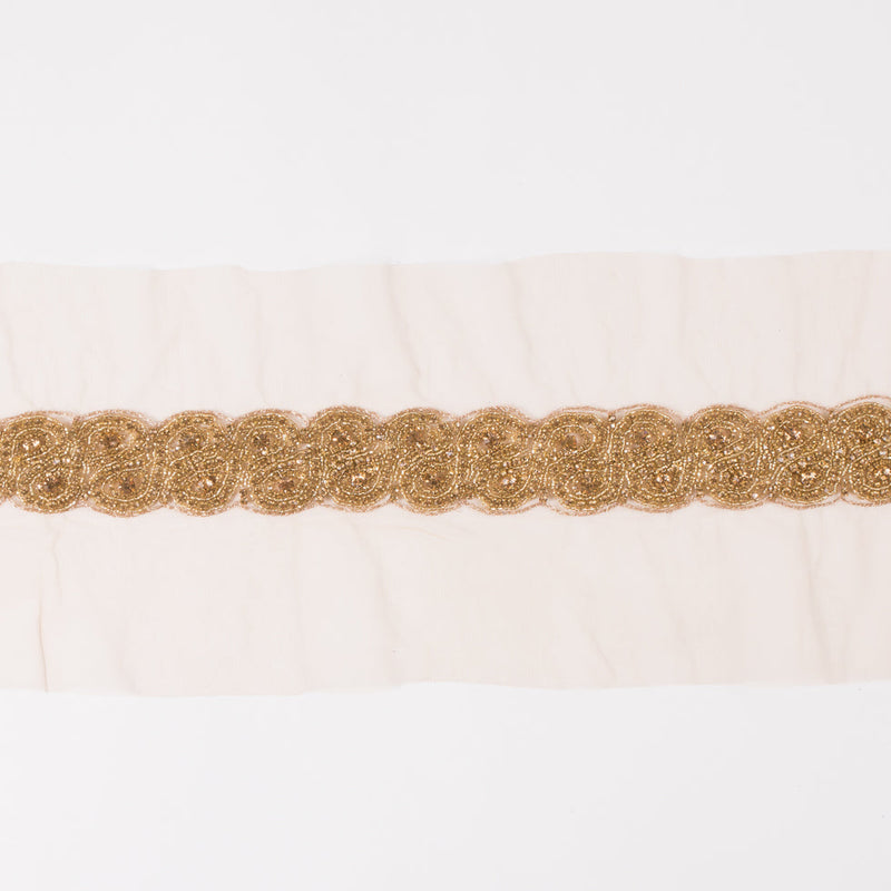 1.5" Gold Rhinestone Beaded Trim