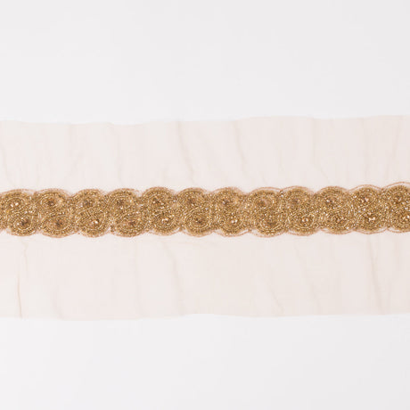 1.5" Gold Rhinestone Beaded Trim