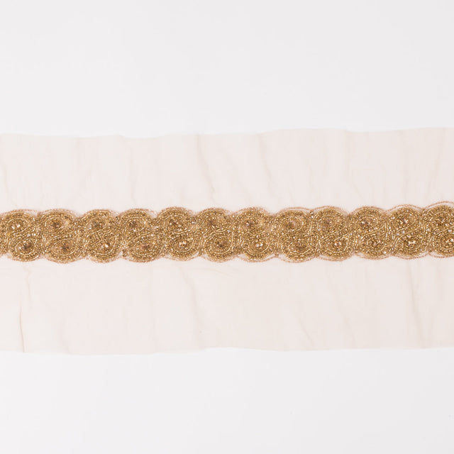 1.5" Gold Rhinestone Beaded Trim