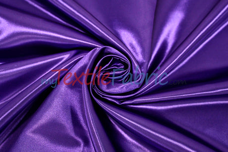 Bridal Satin Polyester Fabric - Shiny Solid, 58/60" Width, Multiple Colors (Yards, Bolts, Sample Swatches)