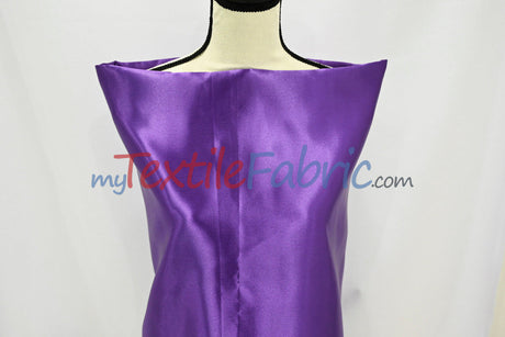 Bridal Satin Polyester Fabric - Shiny Solid, 58/60" Width, Multiple Colors (Yards, Bolts, Sample Swatches)