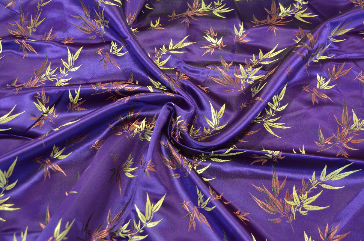 Oriental Bamboo Brocade Polyester Fabric - Bamboo Jacquard, 45" Width (1 Yard)