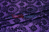 Damask Flocking Taffeta Fabric - Flocking Velvet Damask, 58/60" Width (1 Yard)