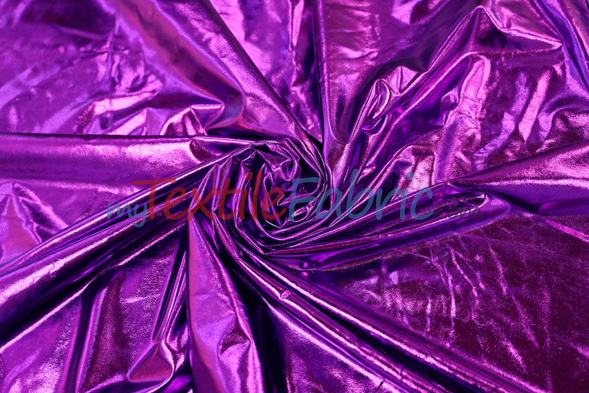 Metallic Foil Spandex Lame Spandex Fabric - All Over Foil, 60" Width (1 Yard)