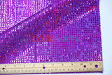 Holographic Mini Square Sequins Mesh Fabric - Holographic Mini Square Sequins, 45" Width (By The Yard)