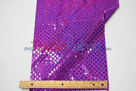 Holographic Shimmer Sequins Fabric - Lightweight Flowy Holographic Sequins, 45" Width (1 Yard)