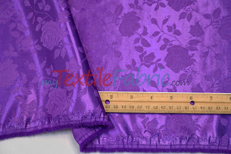 Satin Jacquard Satin Polyester Fabric - Satin Flower Brocade, 58/60" Width, Sample Swatch 3"x3" (1 Sample Swatch)