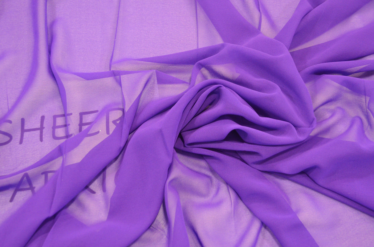 Silky Chiffon 100 Percent Polyester Fabric - Sheer, Super Soft, Flowy, 42/43" Width (1 Yard)