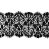 Black Beaded Lace with Eyelash Edge - 10"