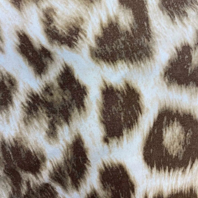 1 Yard Animal Print DTY Brushed Knit Fabric Soft Stretch Polyester Spandex 58/60 Inches Wide