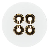 White Lacquer Gold Metal Button - 60L/38mm