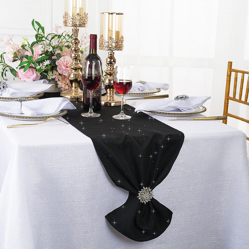 Sequin Table Runner Black 13x108