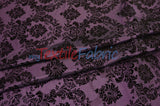 Damask Flocking Taffeta Fabric - Flocking Velvet Damask, 58/60" Width (1 Yard)