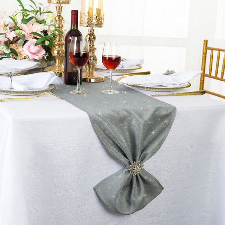 Sequin Table Runner 13x108 Silver