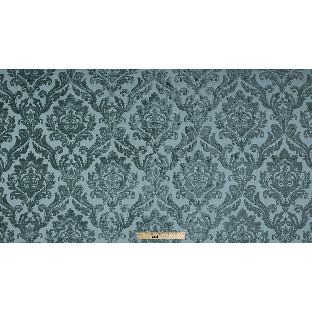 Subtle Green Damask Chenille Jacquard