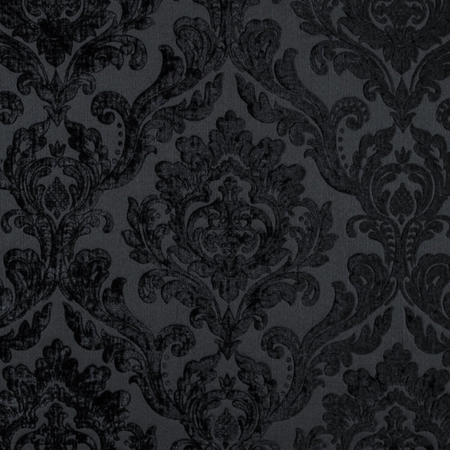 Black Damask Chenille Jacquard