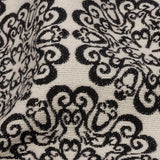 Black and Ivory Medallion Poly-Cotton Jacquard