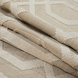 Natural Polyester Woven with a Geometric Faux-Chenille Design
