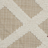 Natural Polyester Woven with a Geometric Faux-Chenille Design