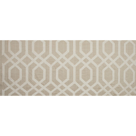 Natural Polyester Woven with a Geometric Faux-Chenille Design
