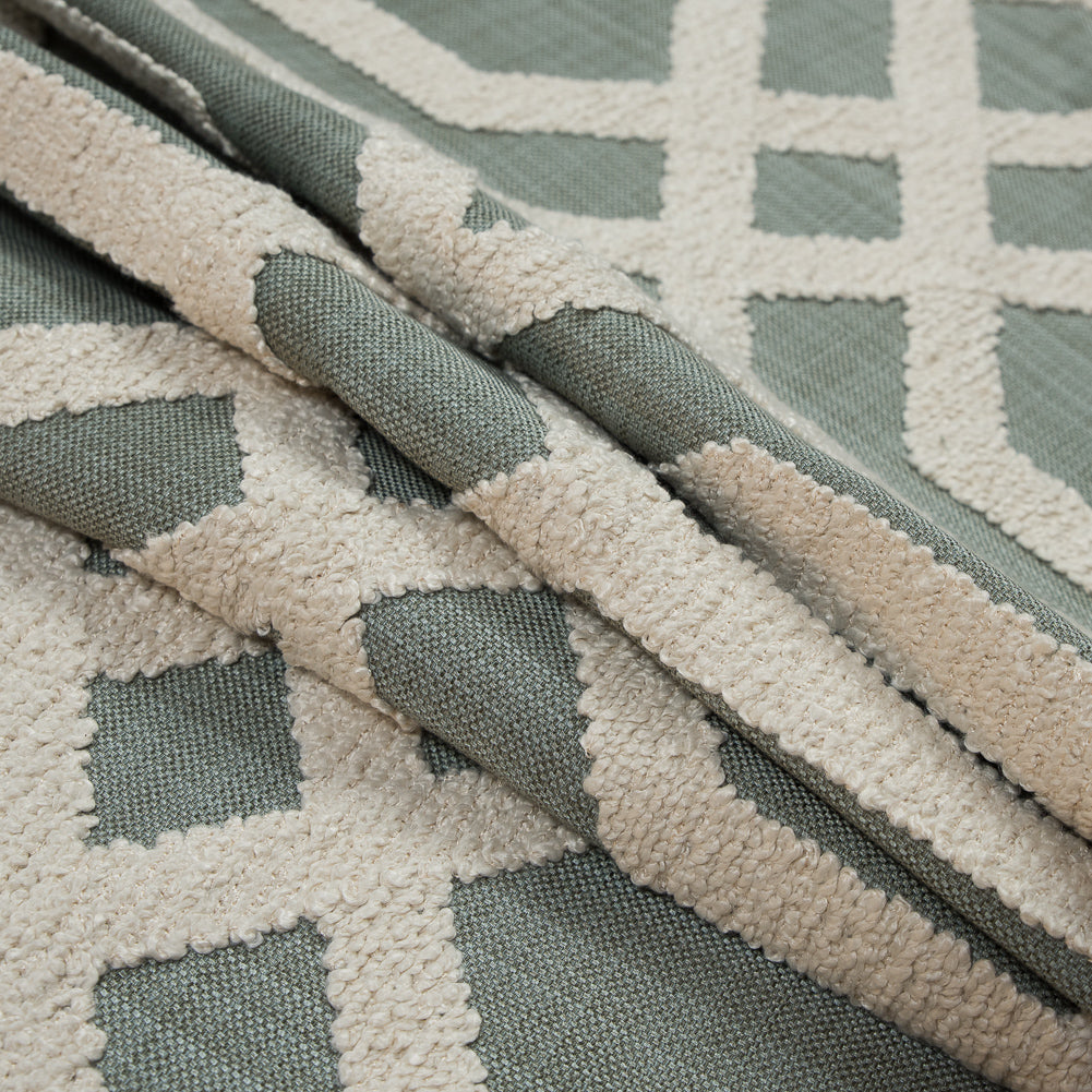 Resort Polyester Woven with a Geometric Faux-Chenille Design