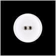 Plastic 2-Hole Button - 36L/23mm - White Dish Shaped with Silver Metal Holes