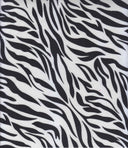 1 yarda de tela French Terry de punto con estampado de cebra, suave y elástica, ancho de 58/60"