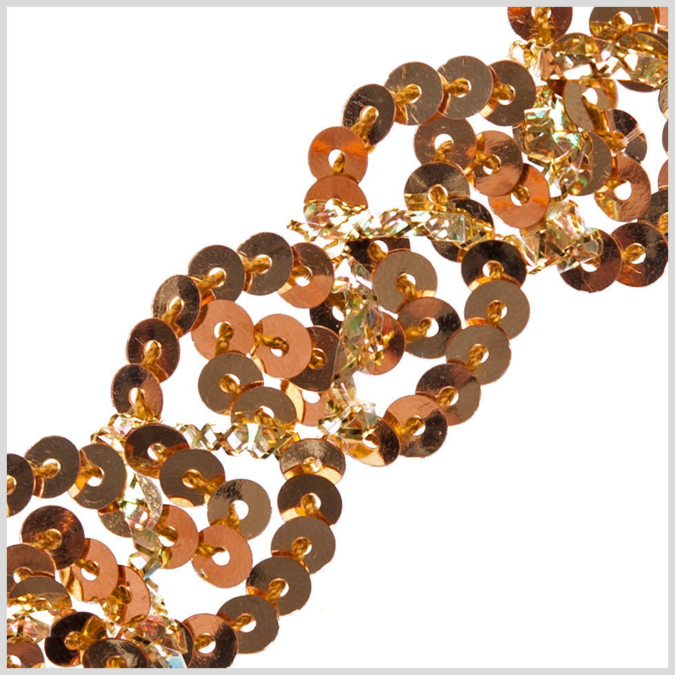 0.5" Gold Braided Sequin Trim