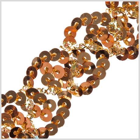 0.5" Gold Braided Sequin Trim