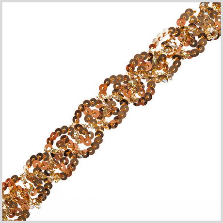 0.5" Gold Braided Sequin Trim