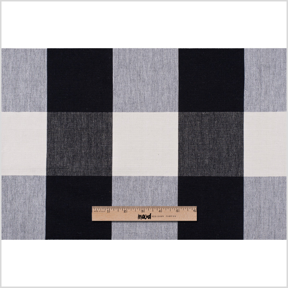 Cream and Black Buffalo Check Cotton Canvas