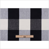 Cream and Black Buffalo Check Cotton Canvas