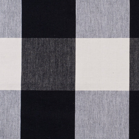 Cream and Black Buffalo Check Cotton Canvas