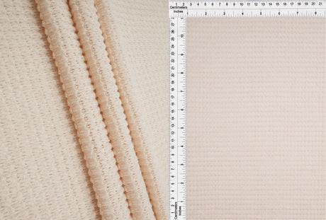1 Yard Oversize Waffle Solid Knit Fabric 220 GSM, 54/56? Wide Polyester Rayon Spandex Blend