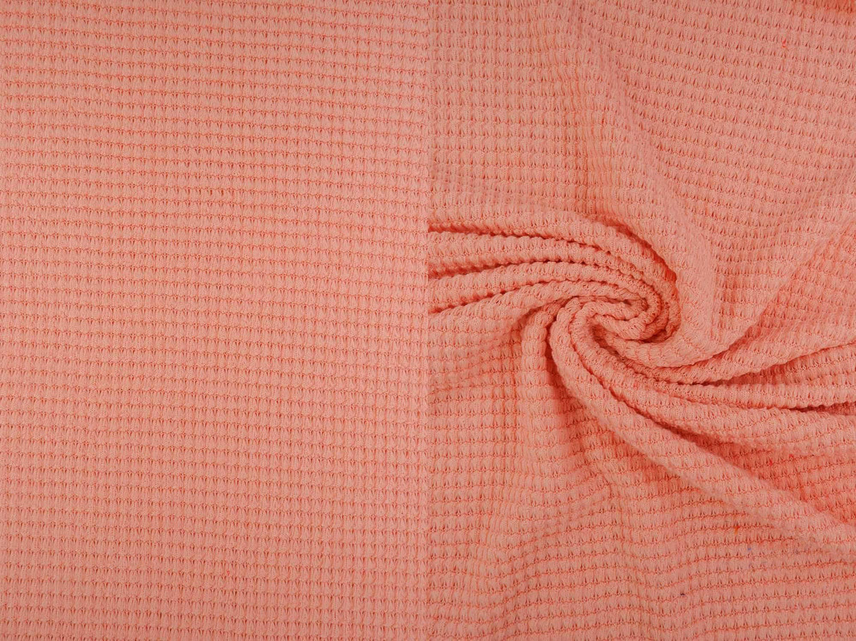 1 Yard Oversize Waffle Solid Knit Fabric 220 GSM, 54/56? Wide Polyester Rayon Spandex Blend