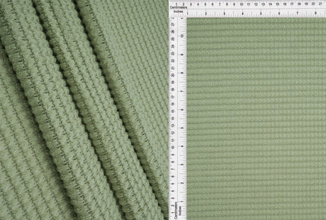 1 Yard Oversize Waffle Solid Knit Fabric 220 GSM, 54/56? Wide Polyester Rayon Spandex Blend