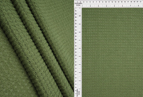 1 Yard Oversize Waffle Solid Knit Fabric 220 GSM, 54/56? Wide Polyester Rayon Spandex Blend