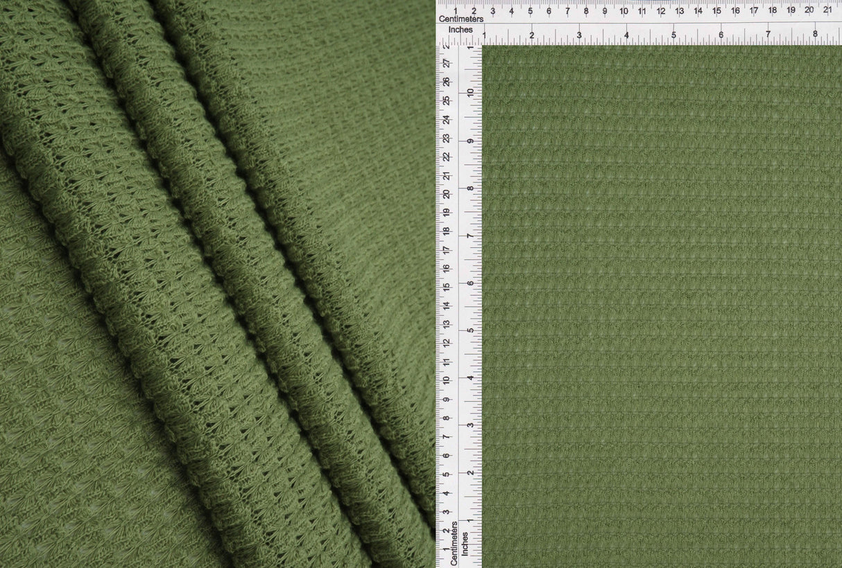 Stretch Waffle Knit Fabric Solid Colors