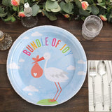 8 Ct. Bundle of Joy Stork Paper Dessert Plates 7" Baby Shower Party Tableware