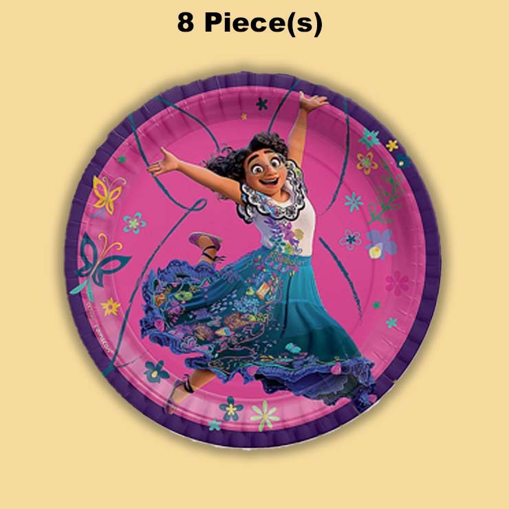 8 Count Encanto Mirabel Paper Dessert Plates 7" Themed Birthday Party Plates