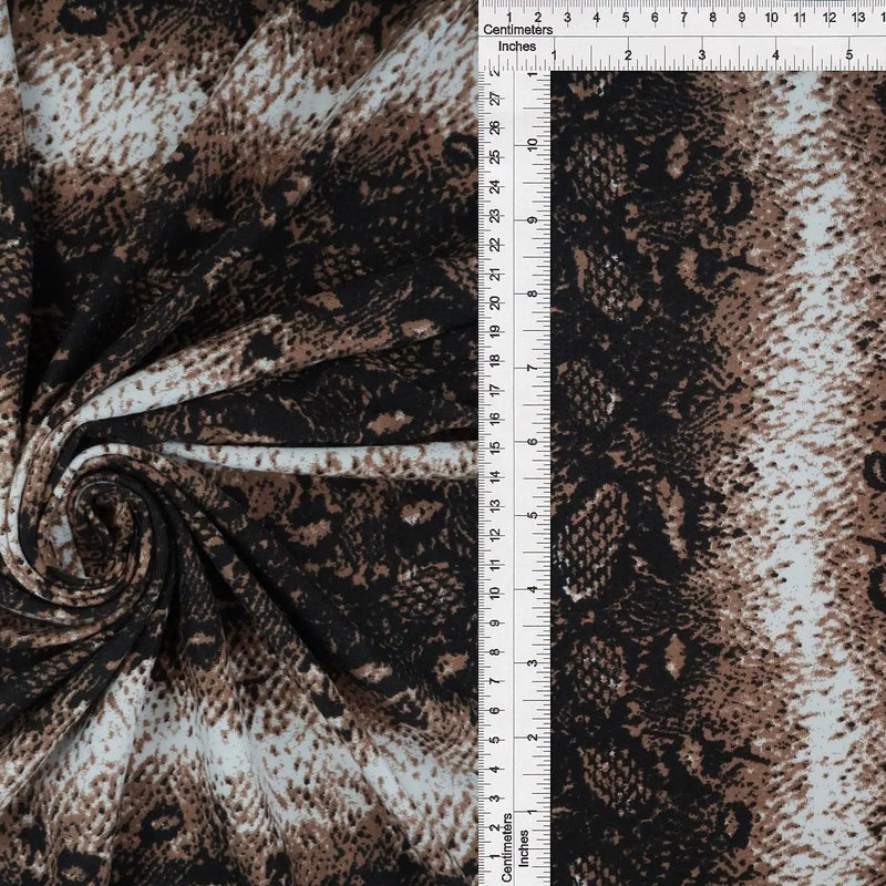 1 Yard DTY Brushed Snake Print Knit Fabric Soft Stretch 58/60" Width
