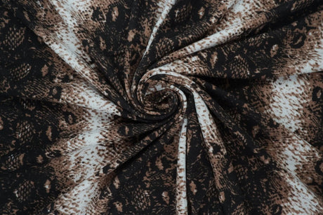 1 Yard DTY Brushed Snake Print Knit Fabric Soft Stretch 58/60" Width