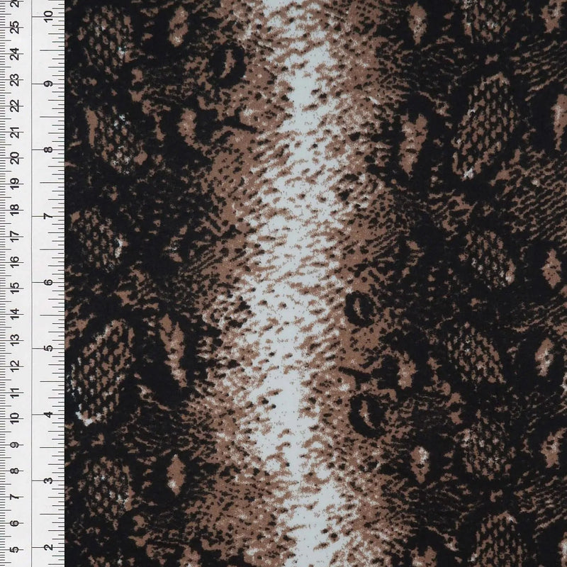 1 Yard Snake Print DTY Brushed Knit Fabric Soft Stretch Polyester Spandex 58/60 Inches Wide