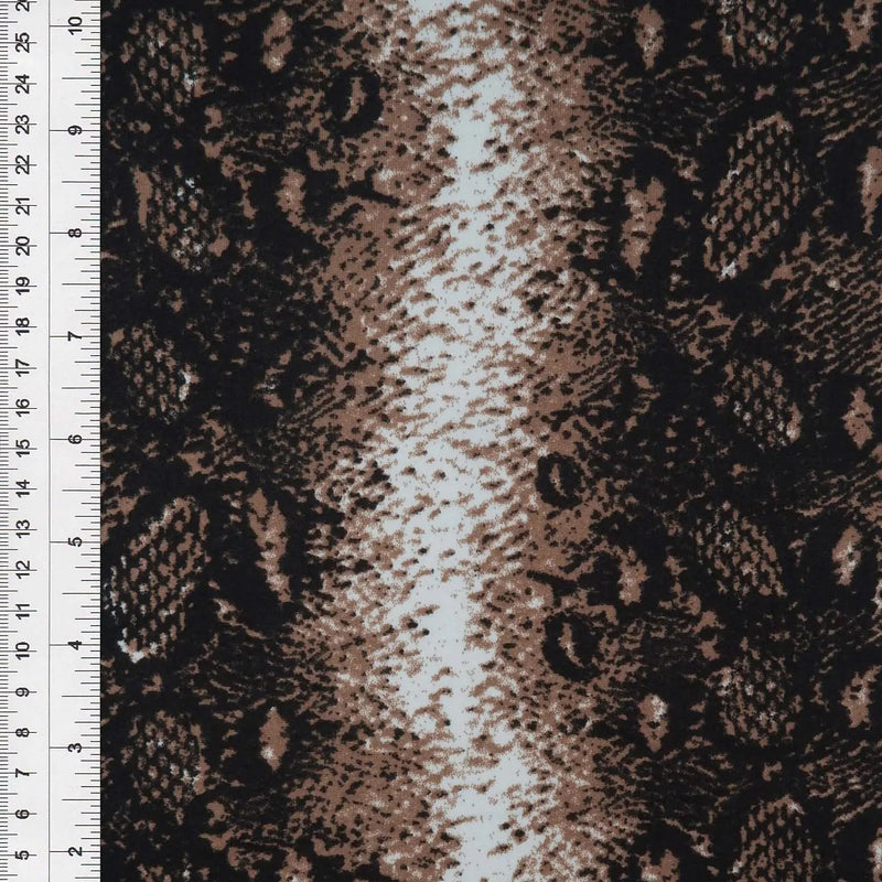 1 Yard Snake Print DTY Brushed Knit Fabric Soft Stretch Polyester Spandex 58/60 Inches Wide