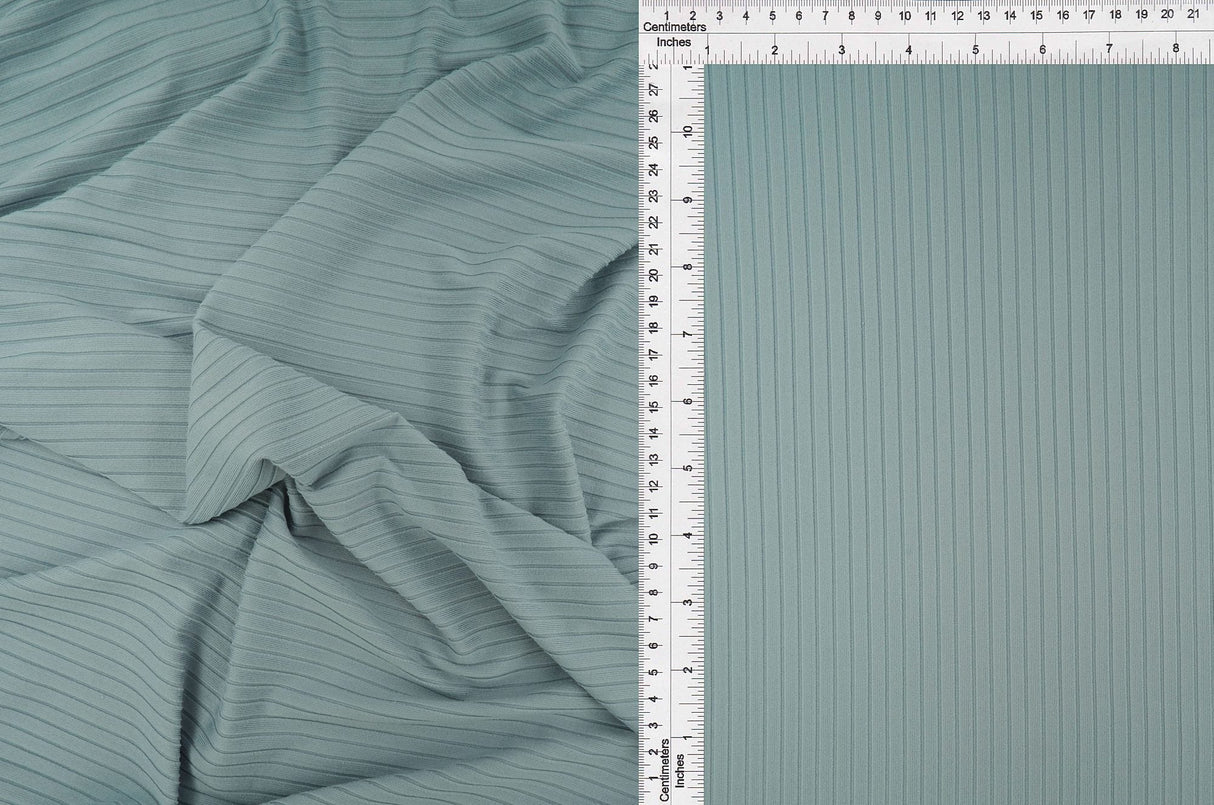 Rib Stretch Knit Fabric Solid