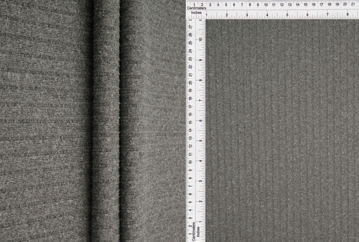 Rib Stretch Knit Fabric Solid