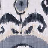 Gray Floral Ikat Cotton-Blend Woven