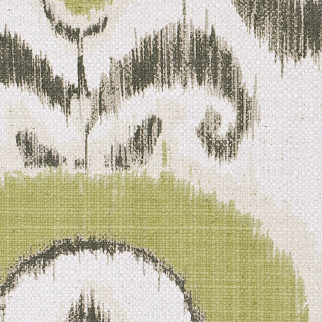 Green Floral Ikat Cotton-Blend Woven